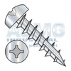 8-11X5/8 Square Phil Drive Pan Deep Thread Wood Screw Full Thread Type 17 Zinc Bake