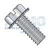 10-32X3/8 Slotted Hex Head External Sems Machine Screw Fully Threaded Zinc and Bake