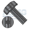 6-32X1/4 Six Lobe Pan Head External Tooth Sems Machine Screw Full Thread Black Zinc Bake