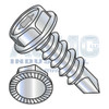10-16X1 6 Lobe Indented Hex Washer Serrated Self Drilling Screw Full Thread Zinc Bake