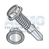 1/4-20X1 1/2 Unslot Hexwasher Serrated Self Drill Screw #4 Point w/Wings F/T Zinc Bake