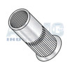 8-32-.080 Small Head Ribbed Threaded Insert Rivet Nut Aluminum Cleaned and Polished