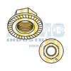 1/2-13 Serrated Large Flange Hex Lock Nuts Grade 8 Zinc Yellow