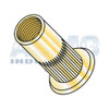8-32-.080 Flat Head Ribbed Threaded Insert Rivet Nut Steel Zinc Yellow Dichromate