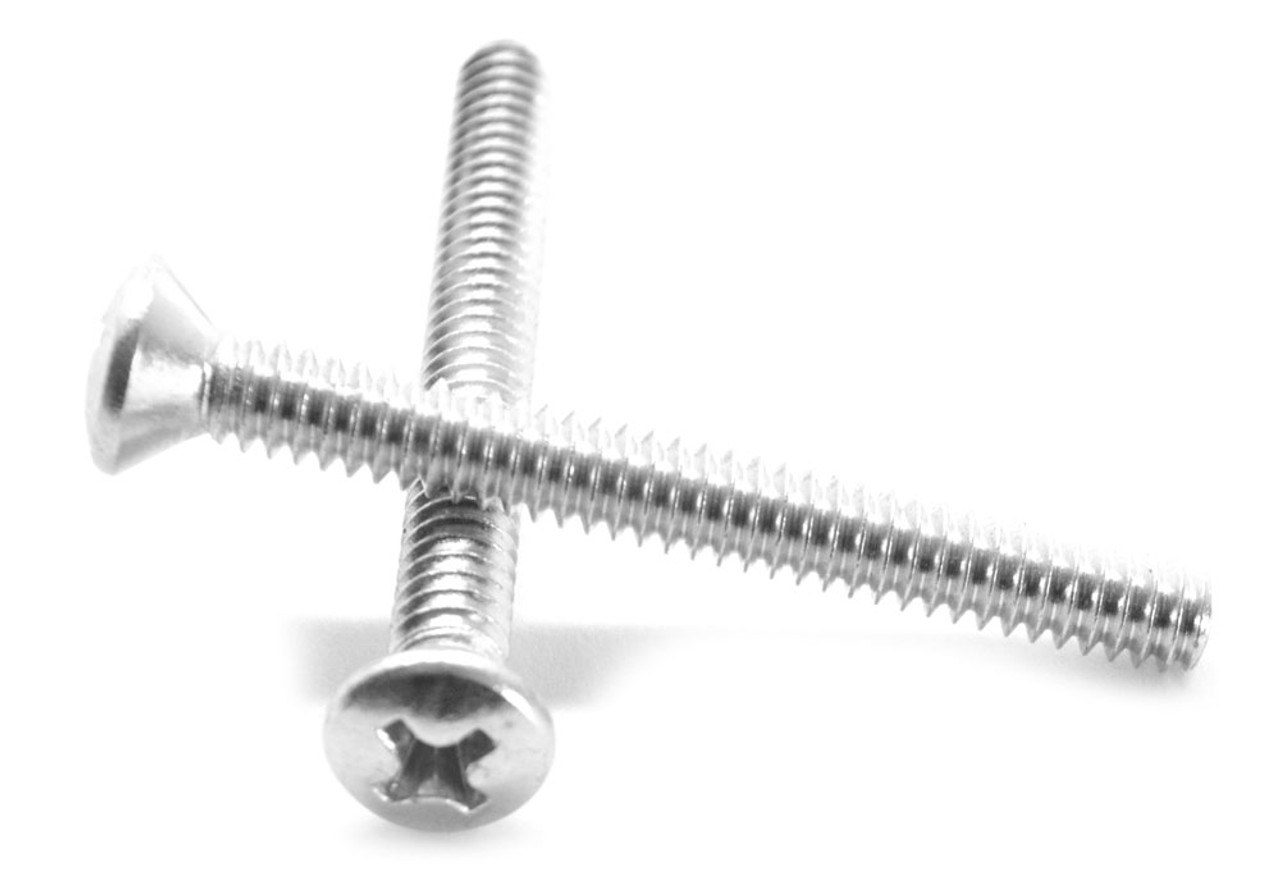 #4-40 x 7/16" (FT) Coarse Thread Machine Screw Phillips Oval Head Stainless Steel 18-8