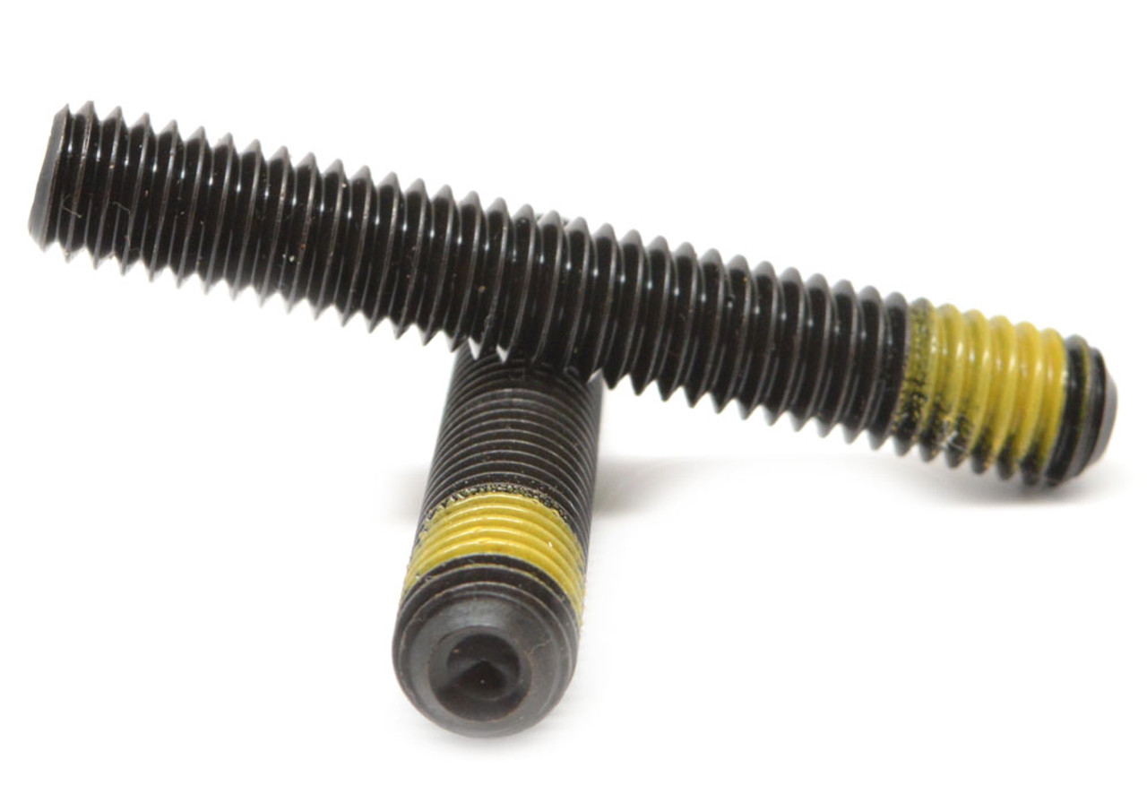 1/4"-20 x 1/4" Coarse Thread Socket Set Screw Flat Point Nylon Patch Alloy Steel Black Oxide