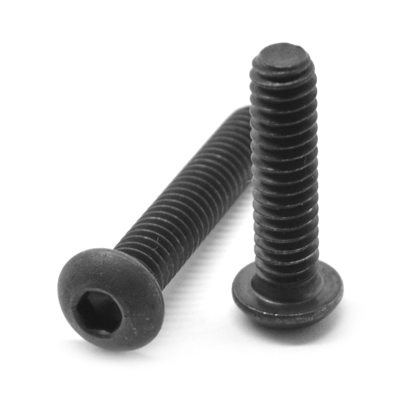 #6-32 x 3/8" (FT) Coarse Thread Socket Button Head Cap Screw Nylon Pellet Alloy Steel Black Oxide