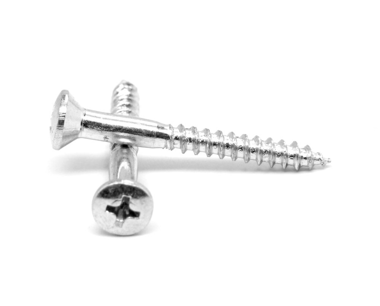 #4 x 1" Wood Screw Phillips Oval Head Low Carbon Steel Zinc Plated