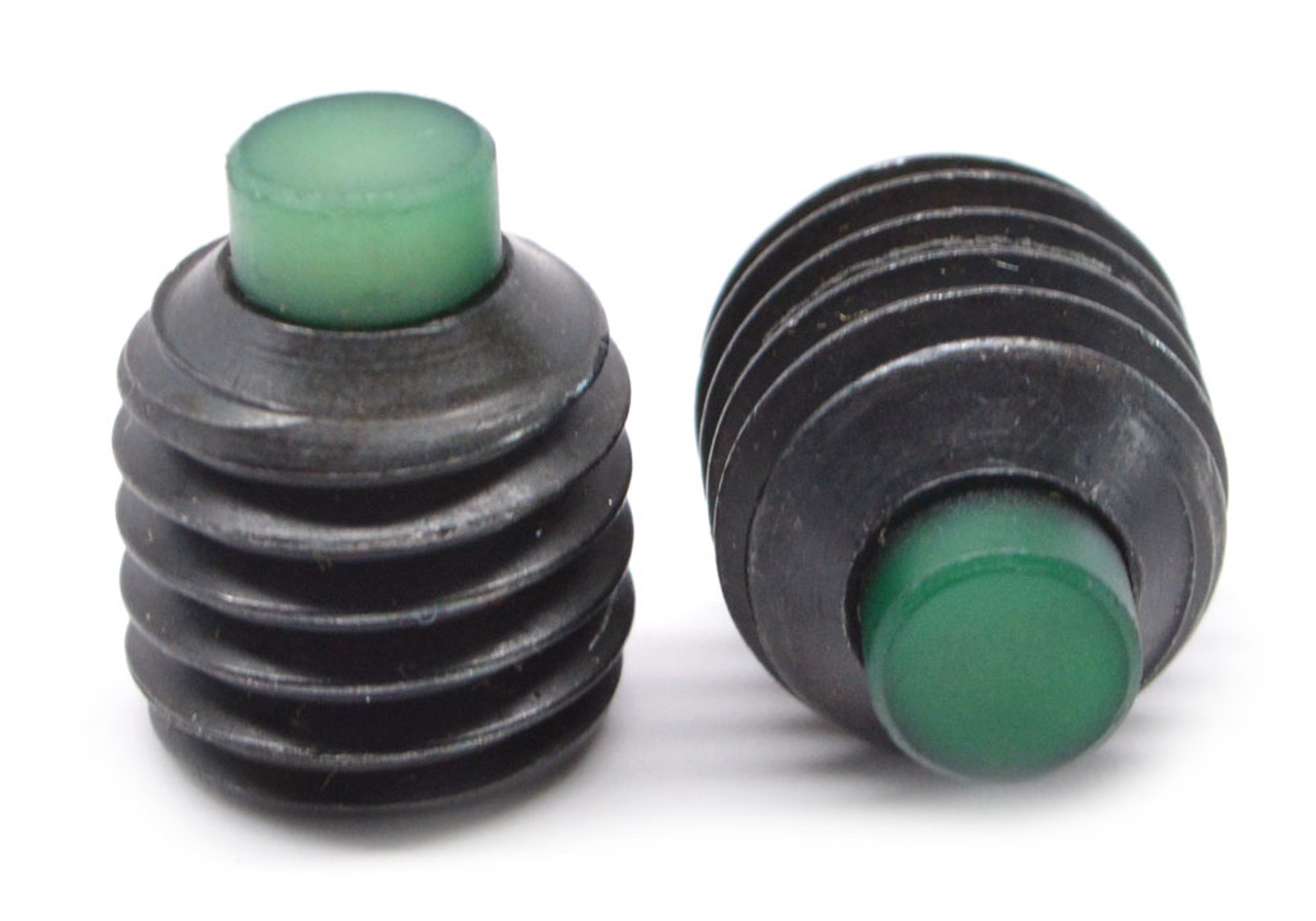 M4 x 0.70 x 25 MM Coarse Thread Socket Set Screw Nylon Tip Alloy Steel Black Oxide