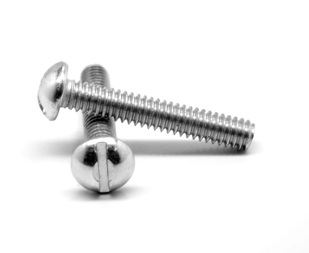 #6-32 x 1 1/8" (FT) Coarse Thread Machine Screw Slotted Round Head Low Carbon Steel Zinc Plated