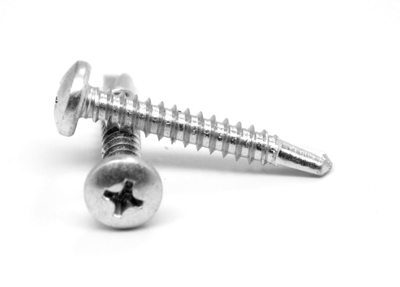 #10-16 x 3/4" (FT) BSD Thread Self Drilling Screw Phillips Pan Head #3 Point Low Carbon Steel Zinc Plated