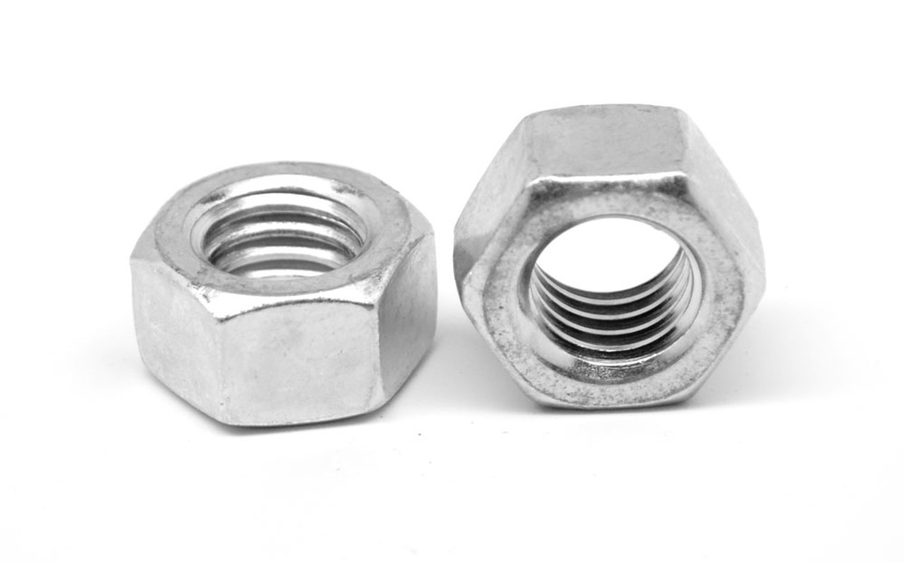 1/4"-20 Coarse Thread Left Hand Finished Hex Nut Low Carbon Steel Zinc Plated