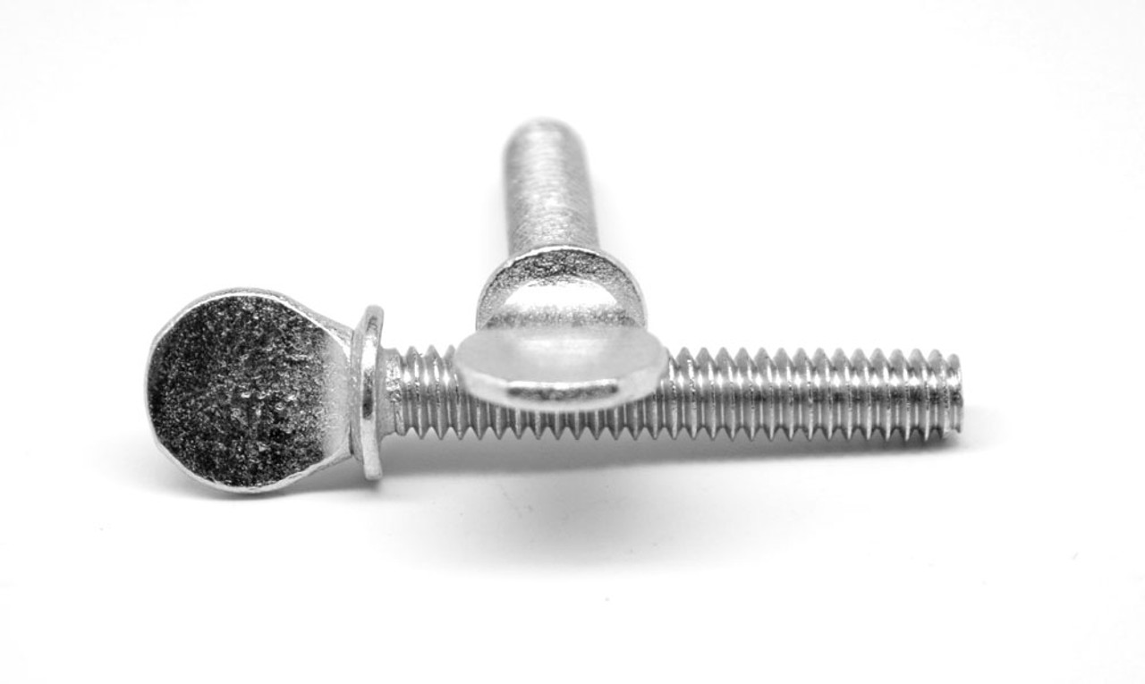 #10-32 x 1" Fine Thread Thumb Screw Type A with Shoulder Low Carbon Steel Zinc Plated