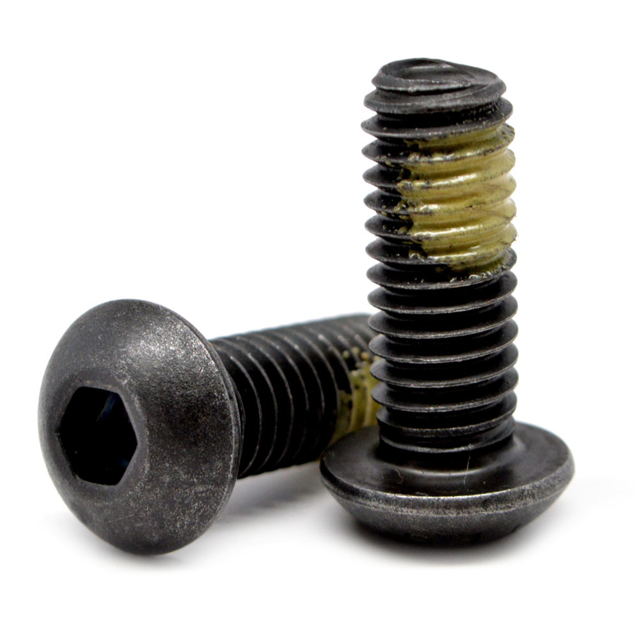 5/16"-18 x 1/2" (FT) Coarse Thread Socket Button Head Cap Screw Nylon Patch Alloy Steel Black Oxide