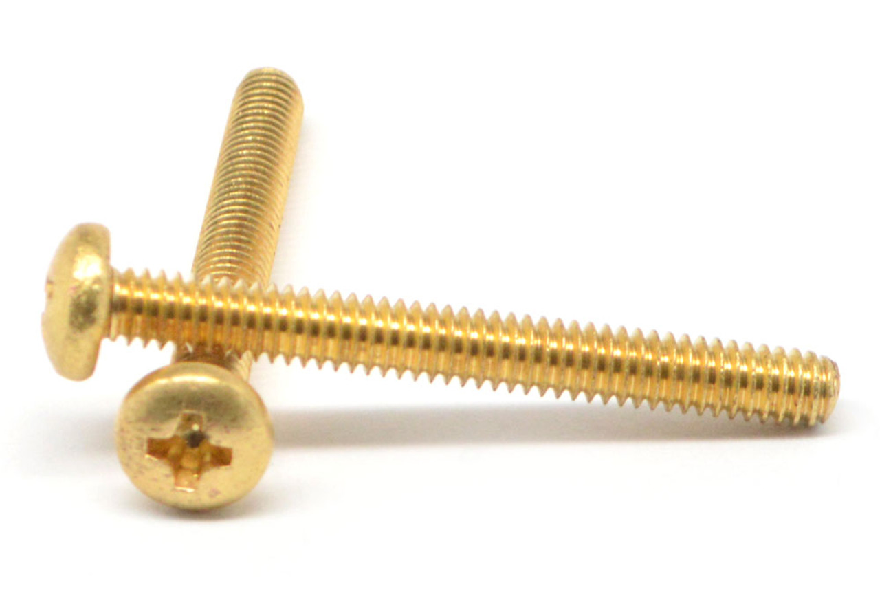 1/4"-20 x 1" Coarse Thread Machine Screw Phillips Pan Head Brass