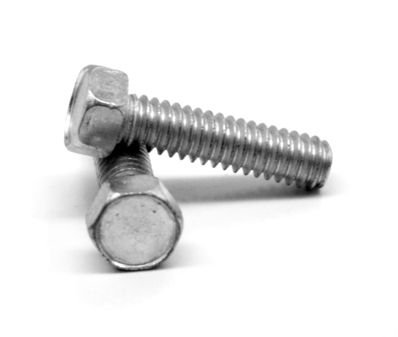 #10-24 x 2" (FT) Coarse Thread Machine Screw Indented Hex Head Low Carbon Steel Zinc Plated