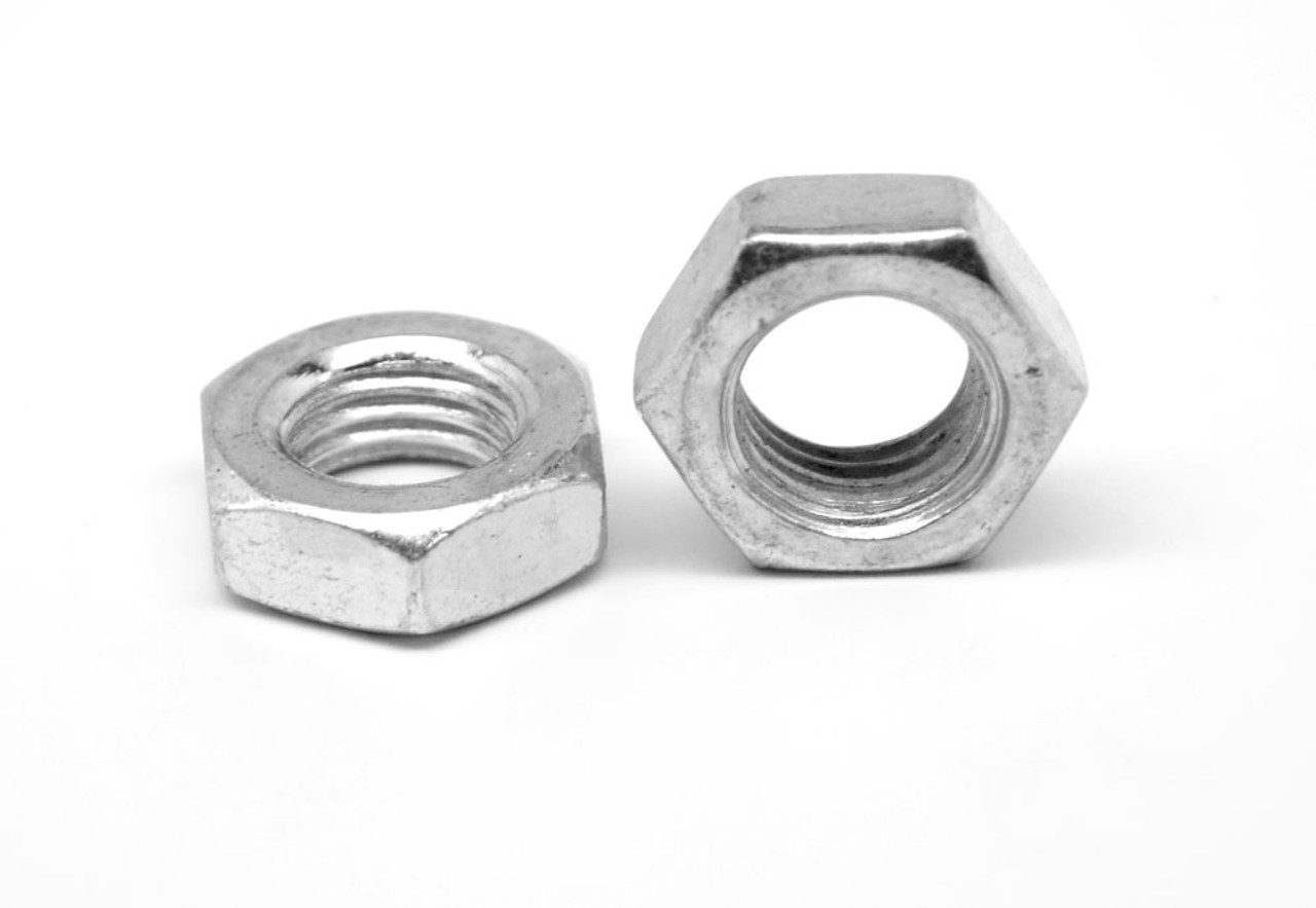 7/16"-14 Coarse Thread Hex Jam Nut Low Carbon Steel Zinc Plated