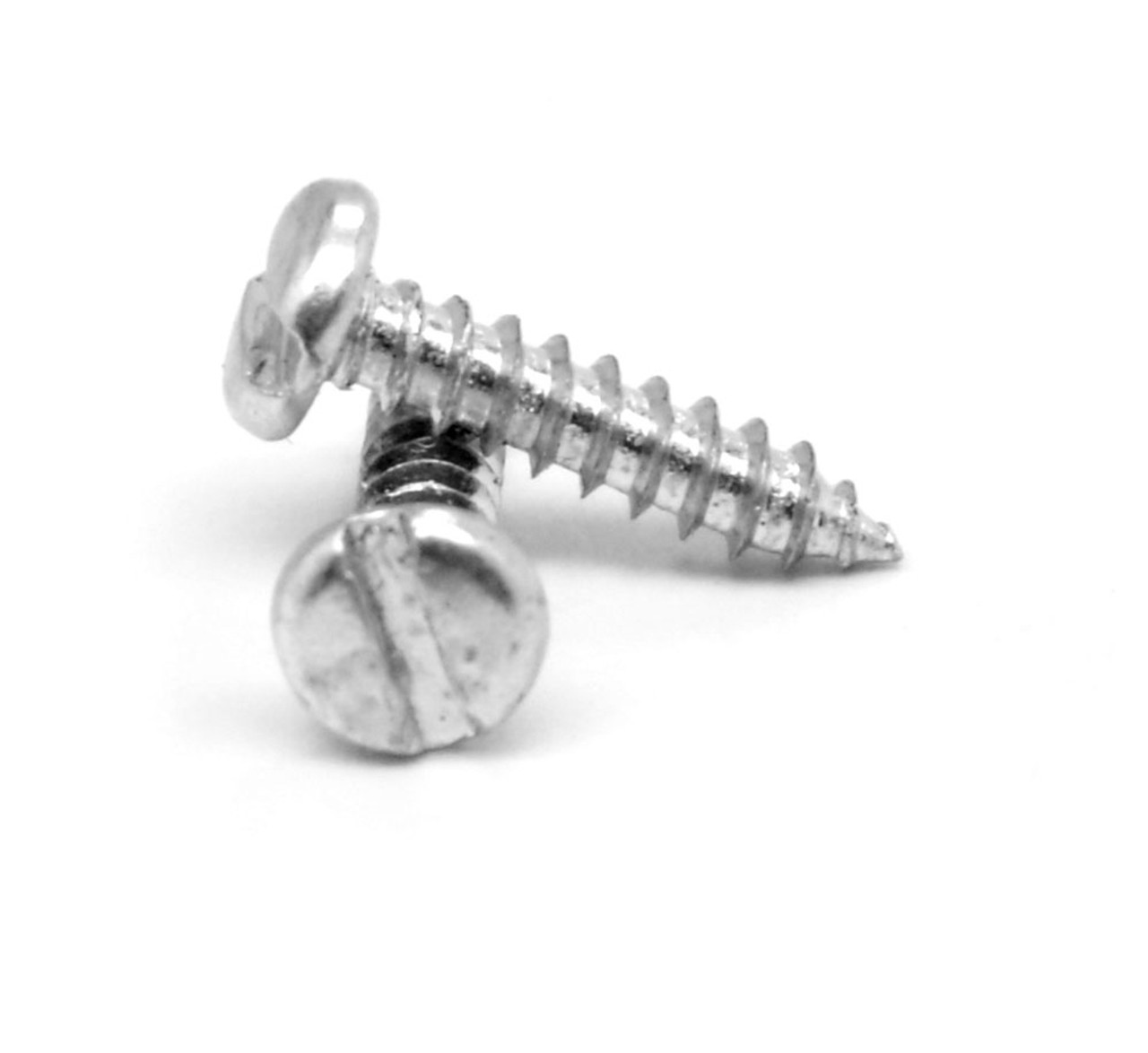 #10-12 x 4" Sheet Metal Screw Slotted Pan Head Type A Low Carbon Steel Zinc Plated