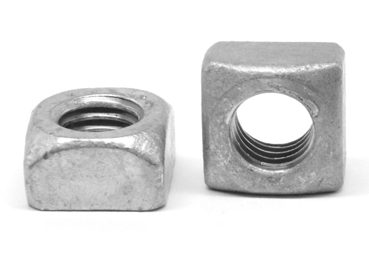 3/8"-16 Coarse Thread Grade 2 Regular Square Nut Low Carbon Steel Hot Dip Galvanized