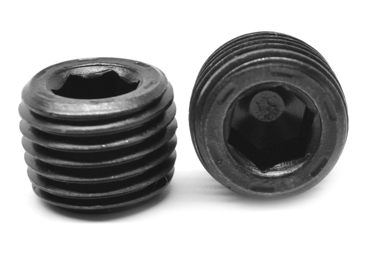 3/4"-14 PTF Thread Socket Pipe Plug Flush Seal 7/8" Taper Alloy Steel Black Oxide