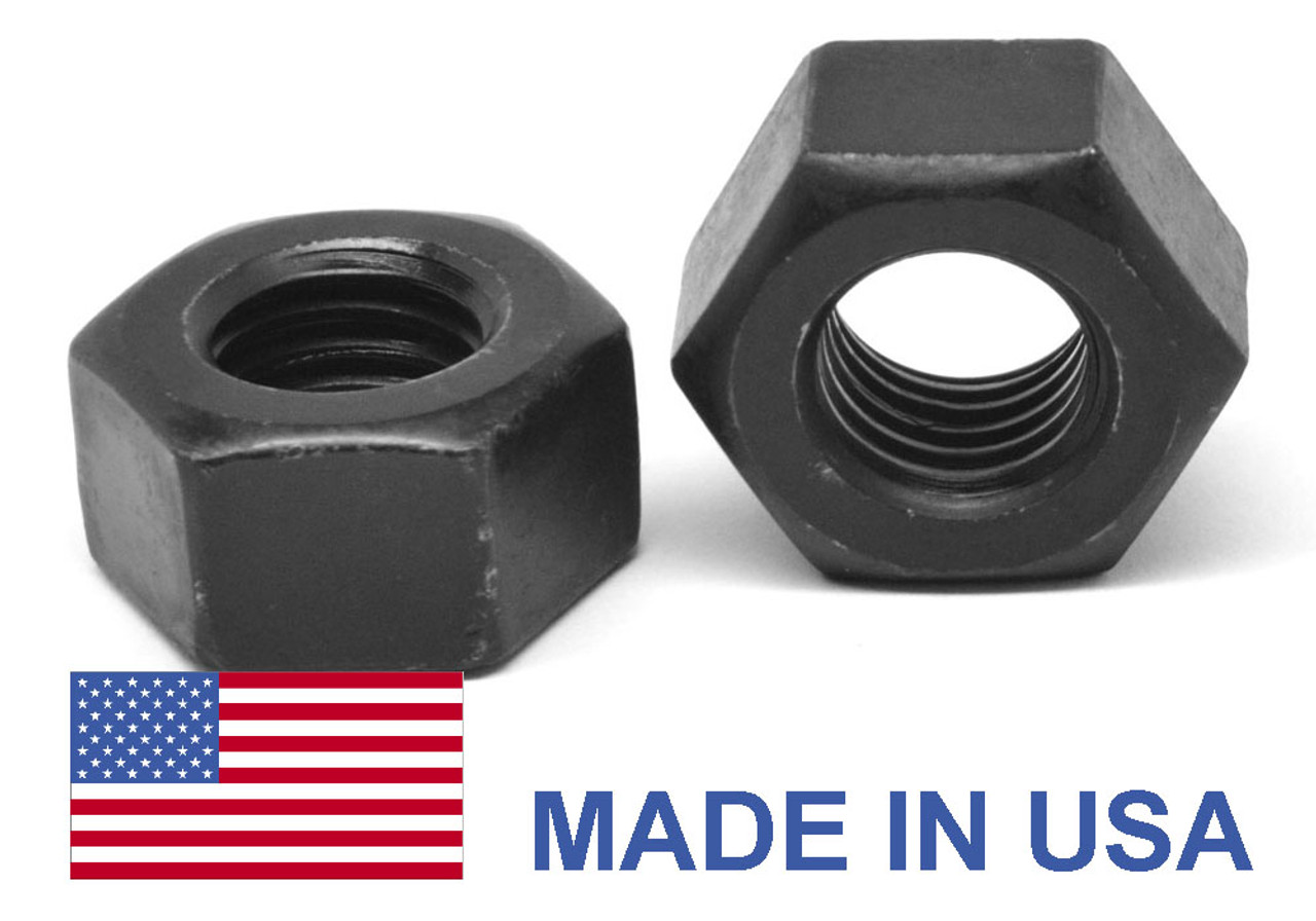 5/8"-11 Coarse Thread A563 Grade C Heavy Hex Nut - USA Medium Carbon Steel Plain Finish