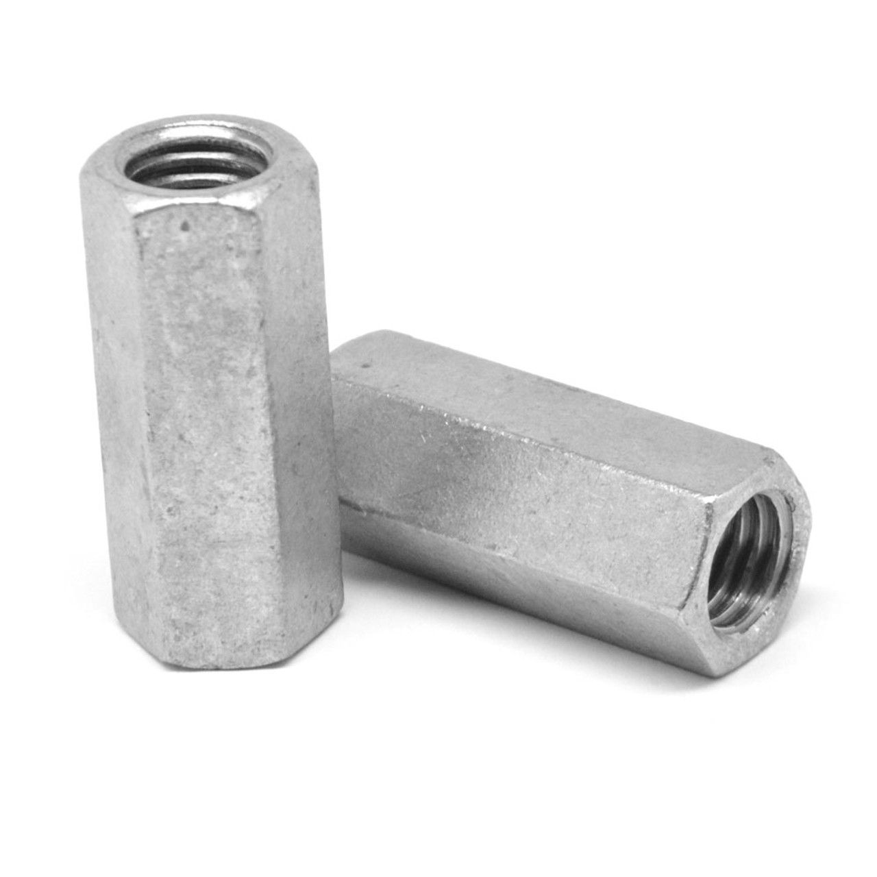 1"-8 x W1 3/8" x L2 3/4" Coarse Thread A563 Grade A Hex Rod Coupling Nut Low Carbon Steel Hot Dip Galvanized