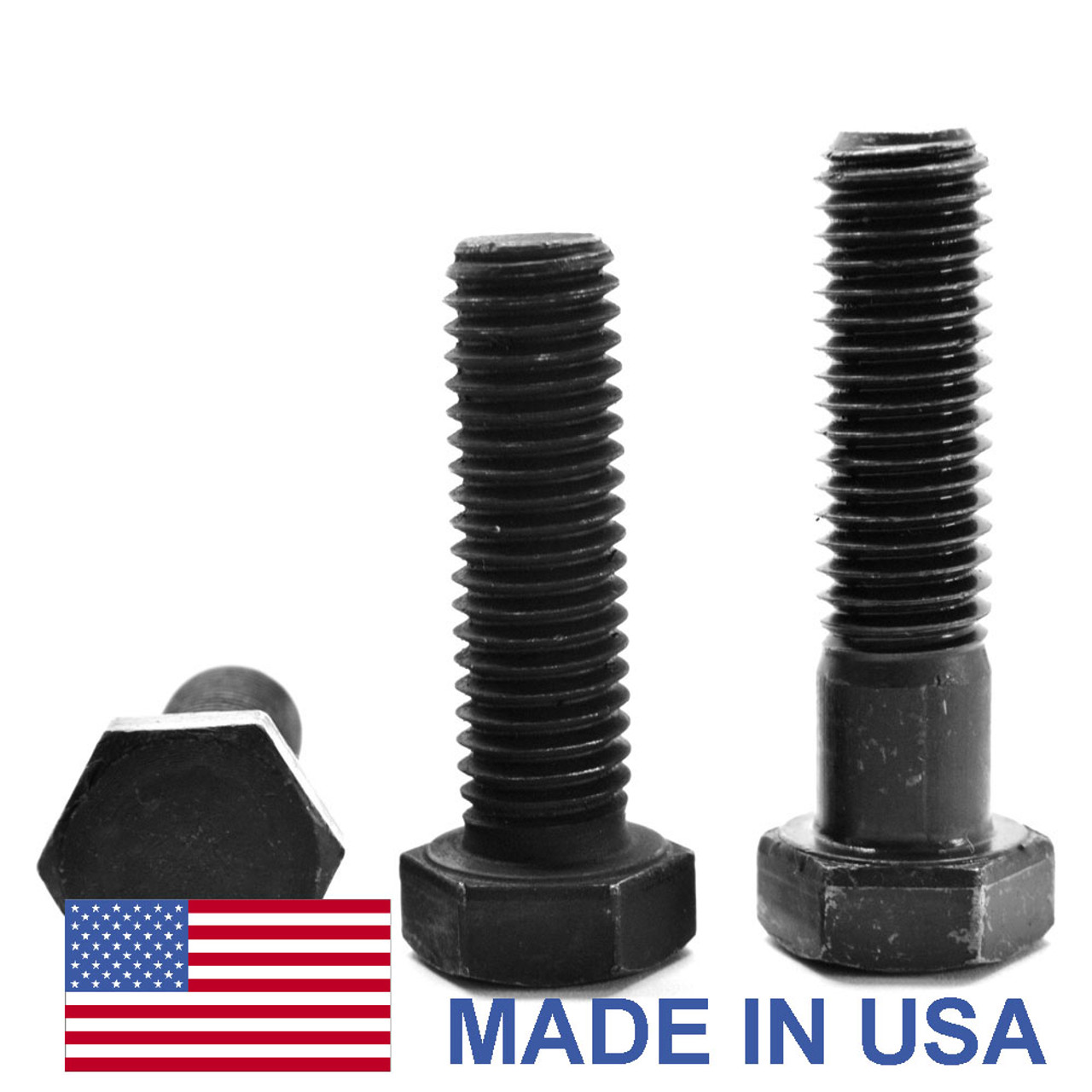 1"-14 x 1 1/2" (FT) UNS Thread Grade 5 Hex Cap Screw (Bolt) - USA Medium Carbon Steel Black Oxide