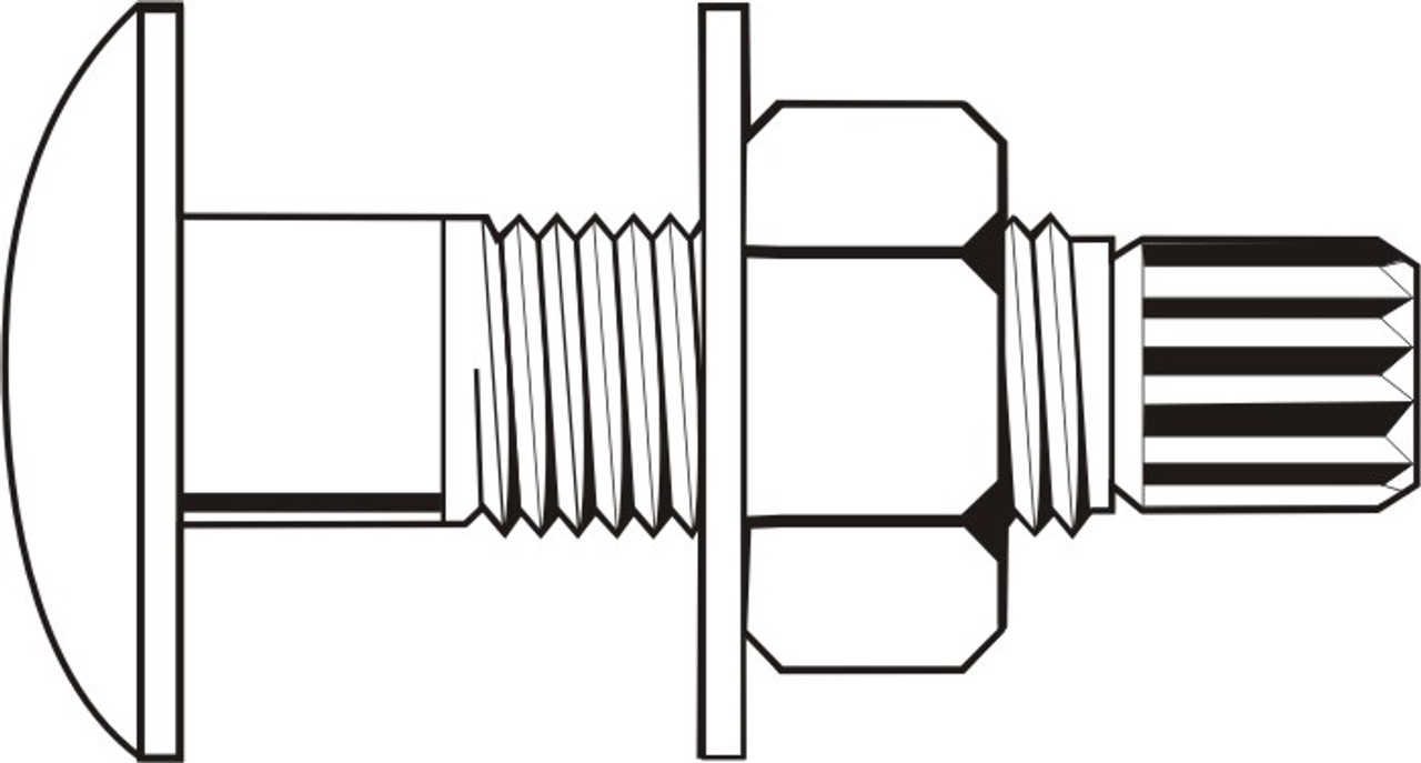 3/4"-10 x 1 3/4" Grade A325 Type 1 / A563 DH / F436 Tension Control Bolt Assembly with Heavy Hex Nut and Structural Washer Plain Finish