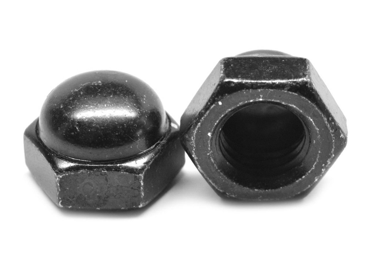 #8-32 Coarse Thread Acorn Nut 2 Piece Low Carbon Steel Black Oxide