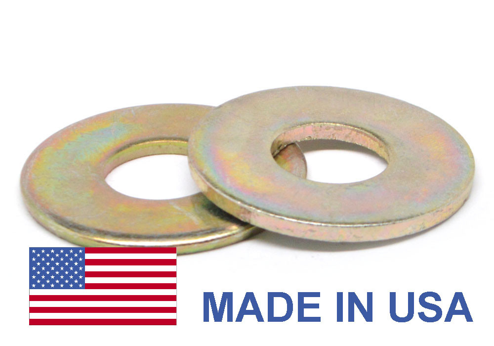 8 AN960 Flat Washer - USA Low Carbon Steel Yellow Cadmium Plated