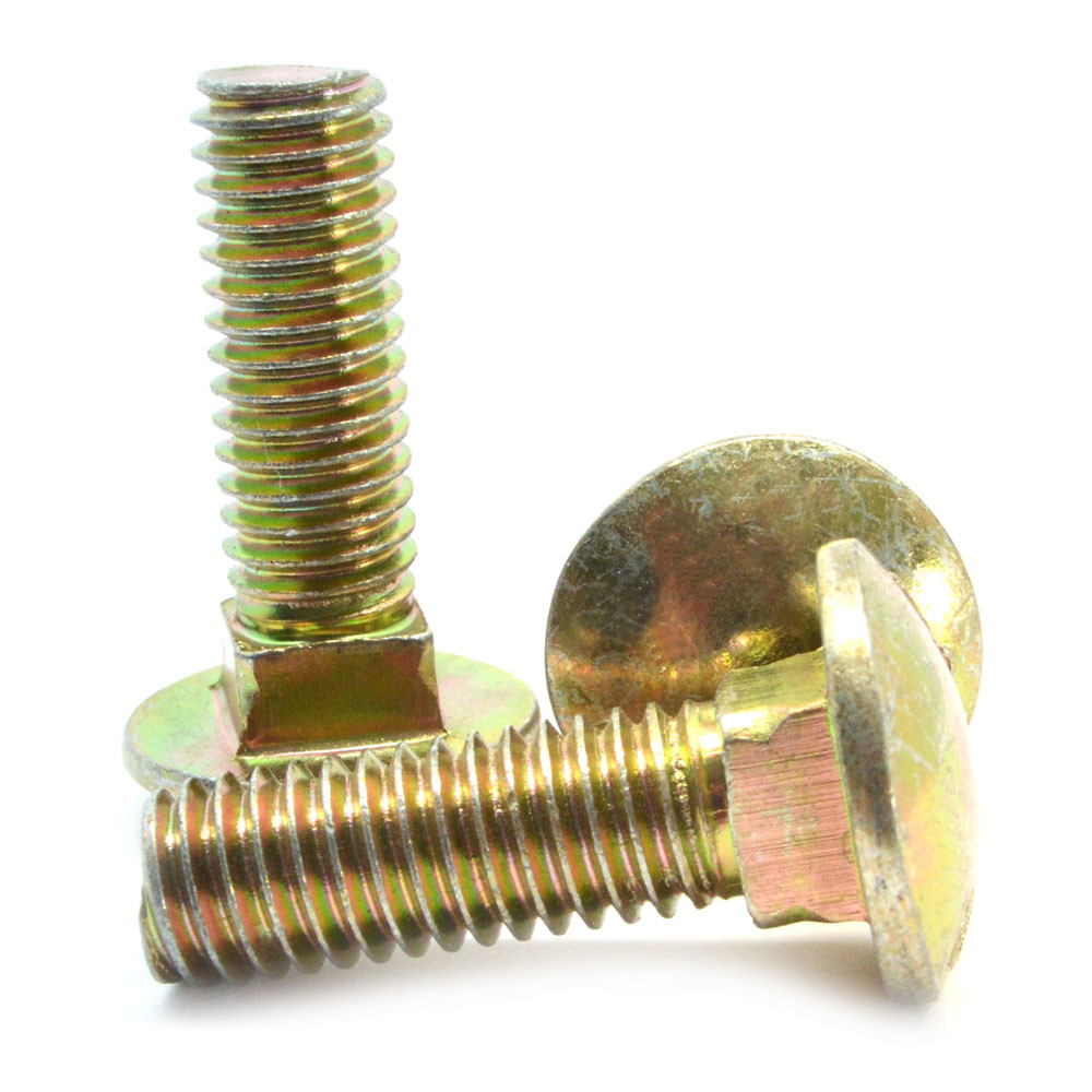 1/2-13x2 SAE J429 Grade 8 Carriage Bolt Full Thread Zinc Yellow