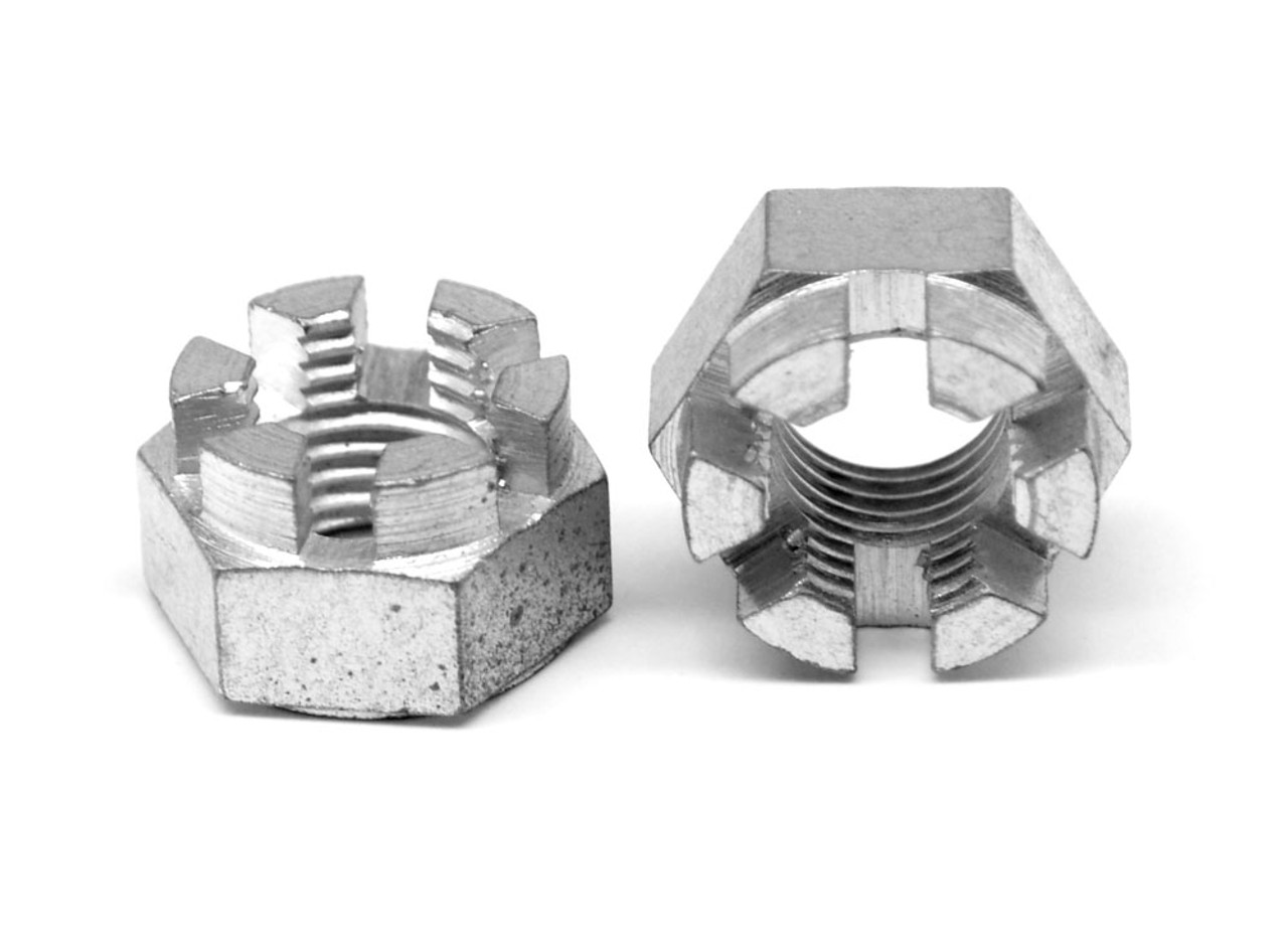 1/2-20 Slotted Hex Castle Nut Zinc Plated 1/2 x 20 Fine Thread Package of 5 5 