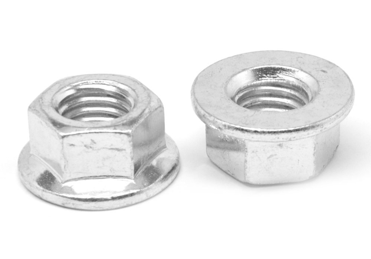 #10-32 Fine Thread Hex Flange Nut Case Hardened Low Carbon Steel Zinc Plated