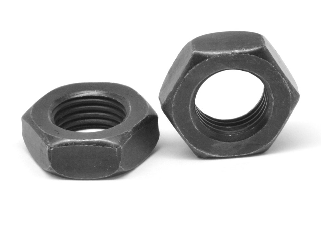 1/2-20 Fine Thread Hex Jam Nut Low Carbon Steel Black Oxide