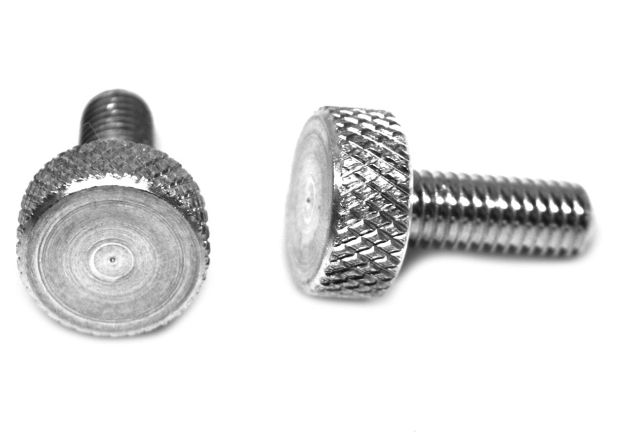 #10-32 x 3/8" (FT) Fine Thread Knurled Thumb Screw Plain Type No Shoulder Aluminum
