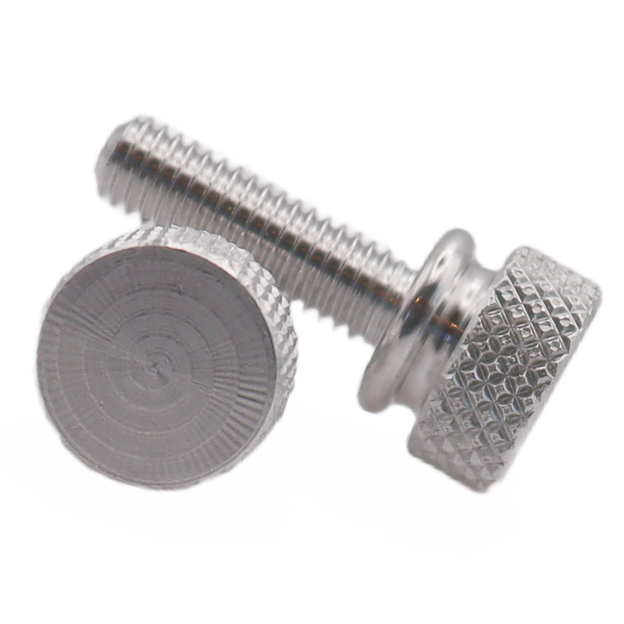 #10-32 x 1/2" (FT) Fine Thread Knurled Thumb Screw with Washer Face Aluminum