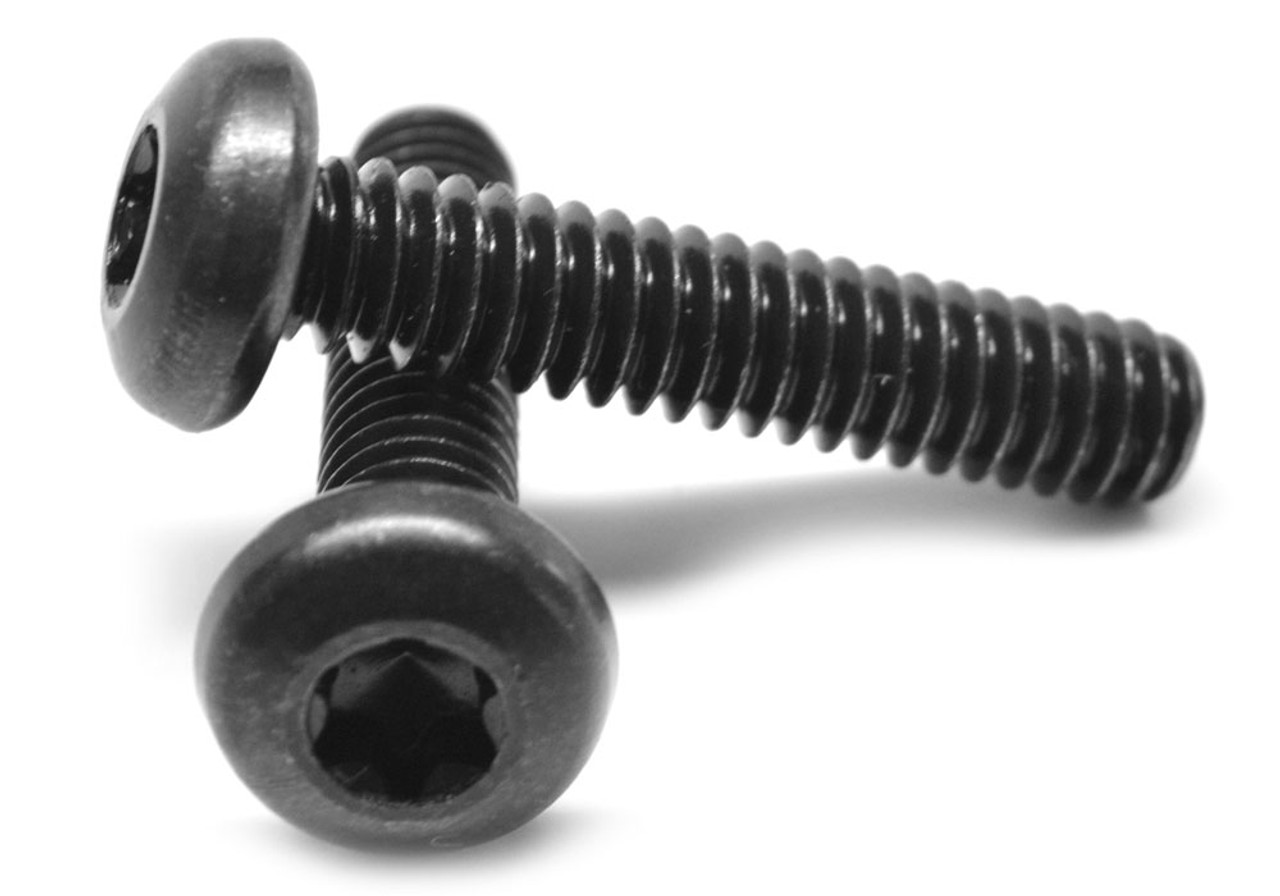 #4-40 x 3/16" (FT) Coarse Thread Machine Screw 6 Lobe Pan Head Low Carbon Steel Black Oxide