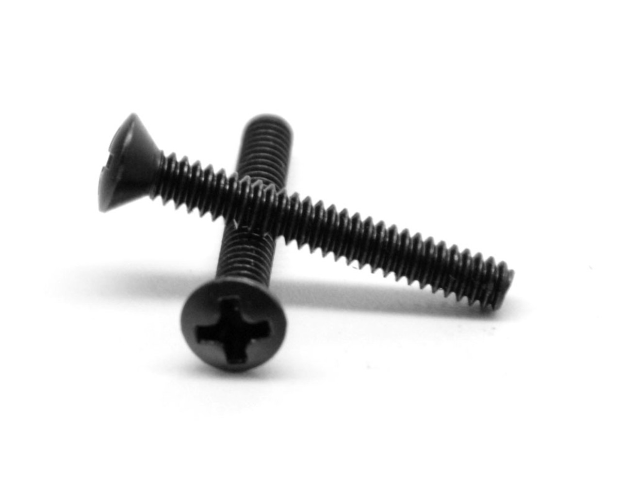 #10-24 x 1" (FT) Coarse Thread Machine Screw Phillips Oval Head Low Carbon Steel Black Oxide