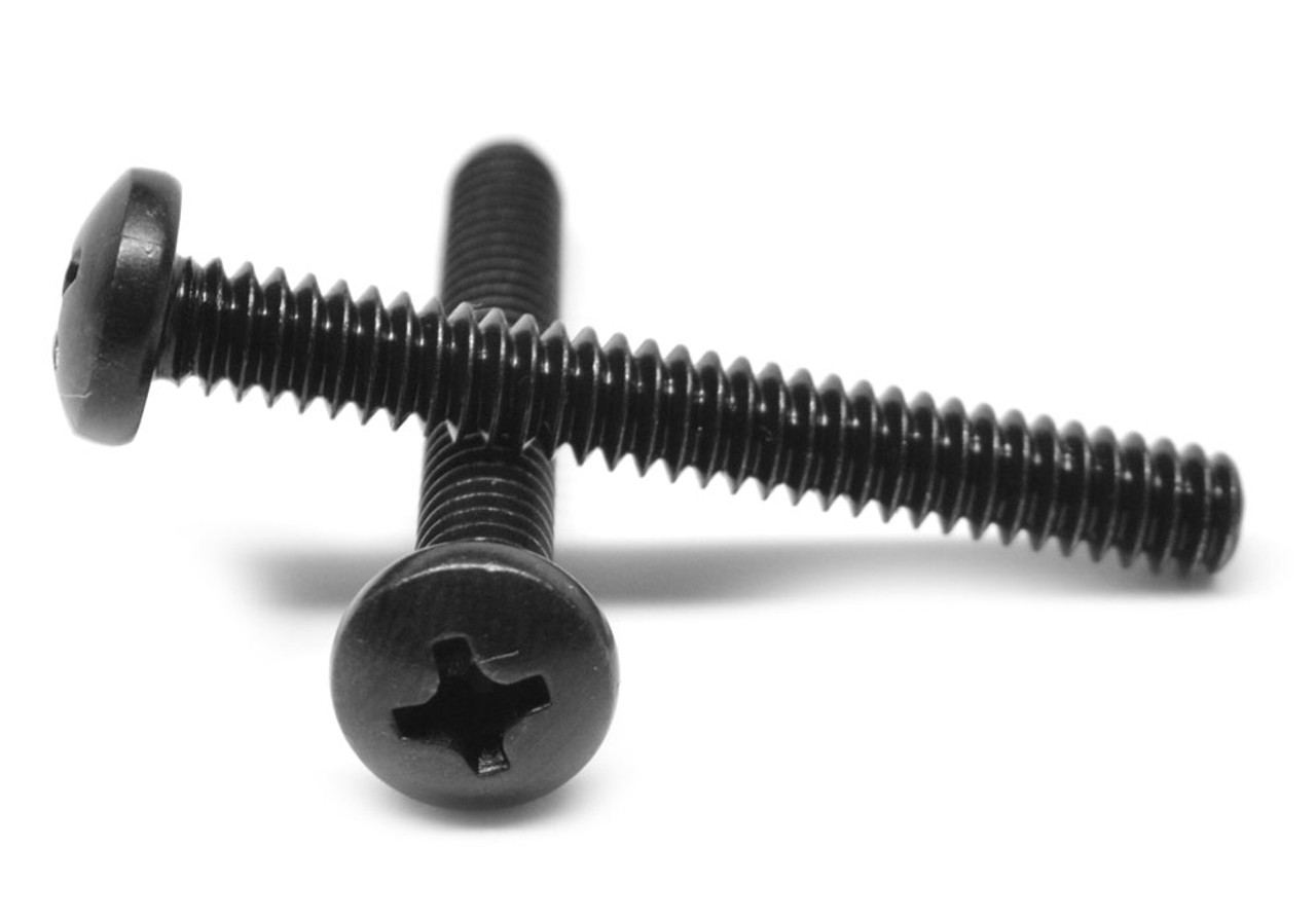 #2-56 x 3/16" (FT) Coarse Thread Machine Screw Phillips Pan Head Low Carbon Steel Black Oxide