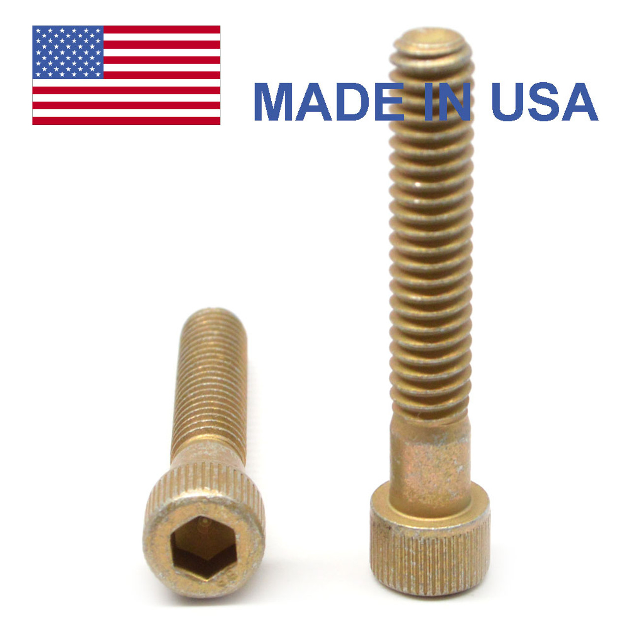 #10-24 x 1 1/2" Coarse Thread MS16997 Socket Head Cap Screw - USA Alloy Steel Yellow Cadmium Plated