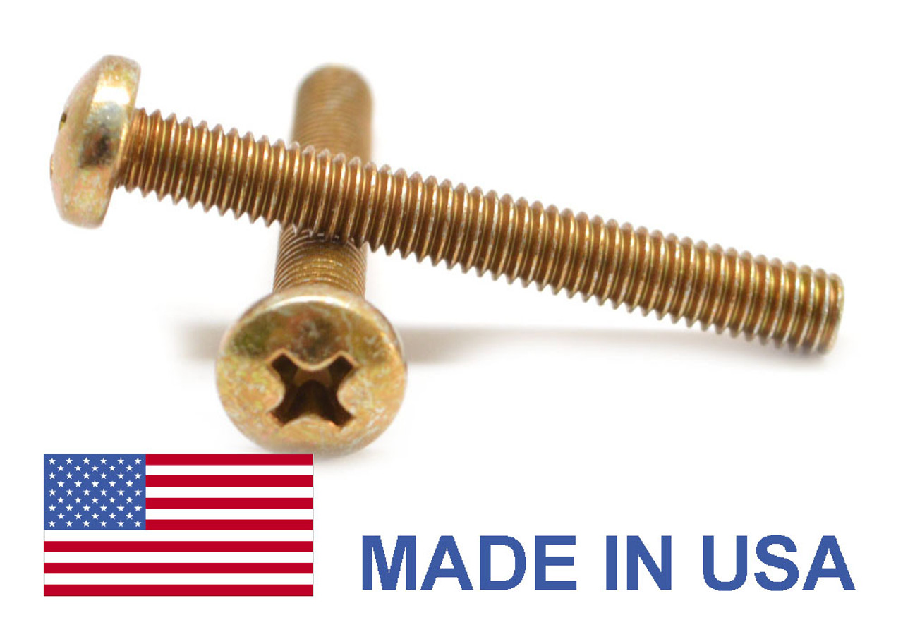 #10-24 x 1/2" (FT) Coarse Thread MS35206 Machine Screw Phillips Pan Head - USA Low Carbon Steel Cadmium Plated