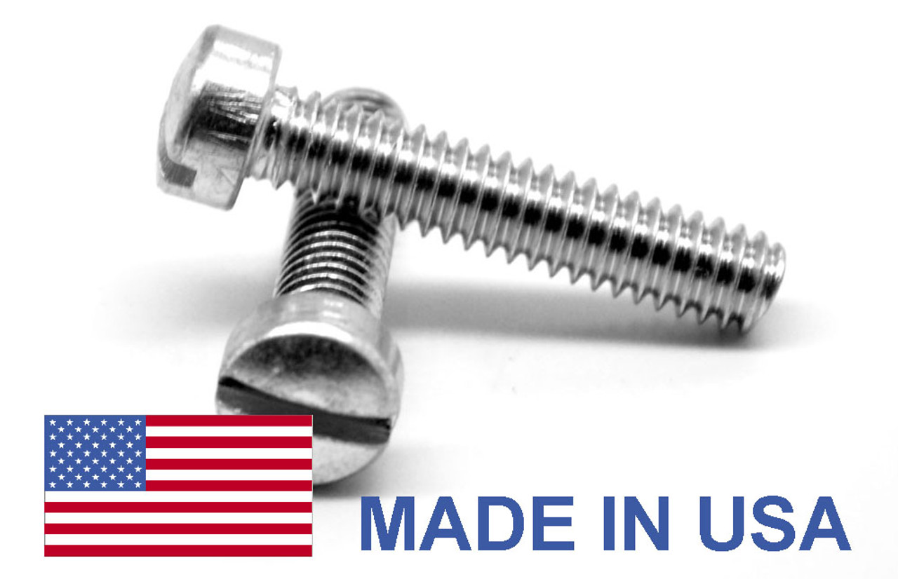 #10-32 x 1" (FT) Fine Thread MS35266 Machine Screw Slotted Fillister Drilled Head - USA Low Carbon Steel Cadmium Plated