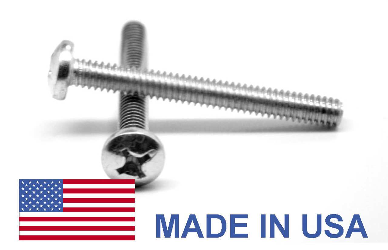 #10-24 x 1 1/2" (FT) Coarse Thread MS51957 NAS-1635 Machine Screw Phillips Pan Head - USA Stainless Steel 18-8
