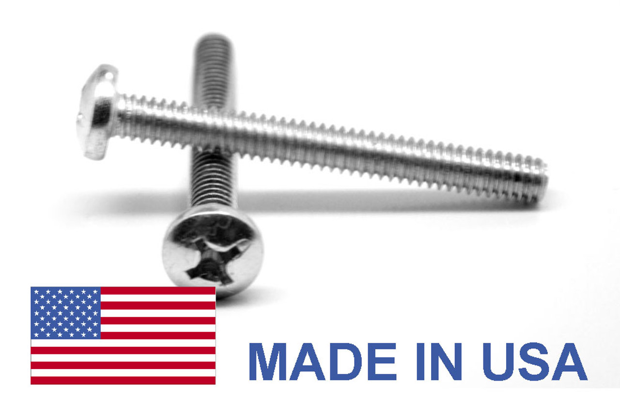 #10-24 x 1/2" (FT) Coarse Thread MS51957 NAS-1635 Machine Screw Phillips Pan Head - USA Stainless Steel 18-8