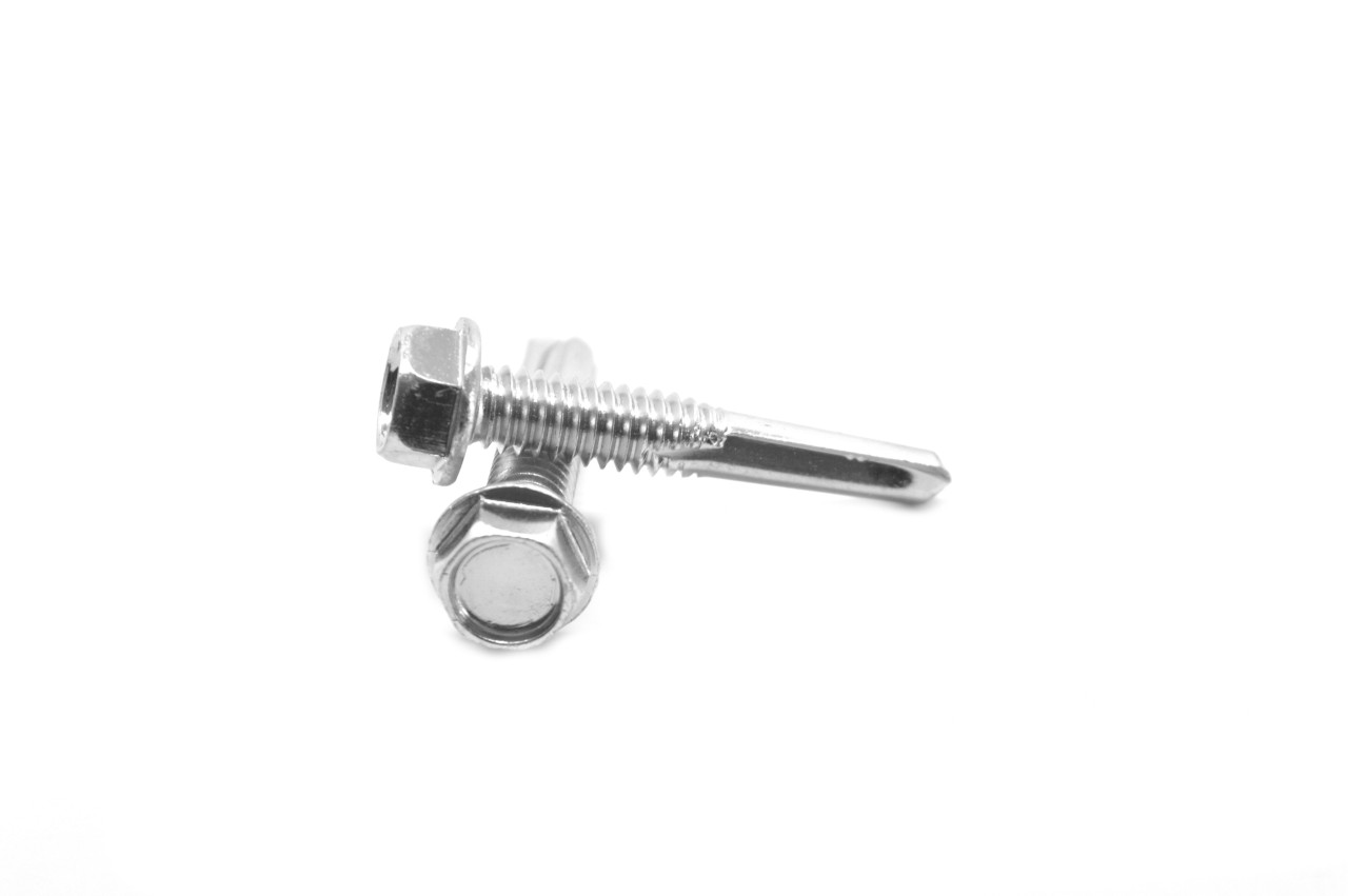 #10-16 x 1 1/2" (FT) Self Drilling Screw Hex Washer Head #5 Point Low Carbon Steel Zinc Plated