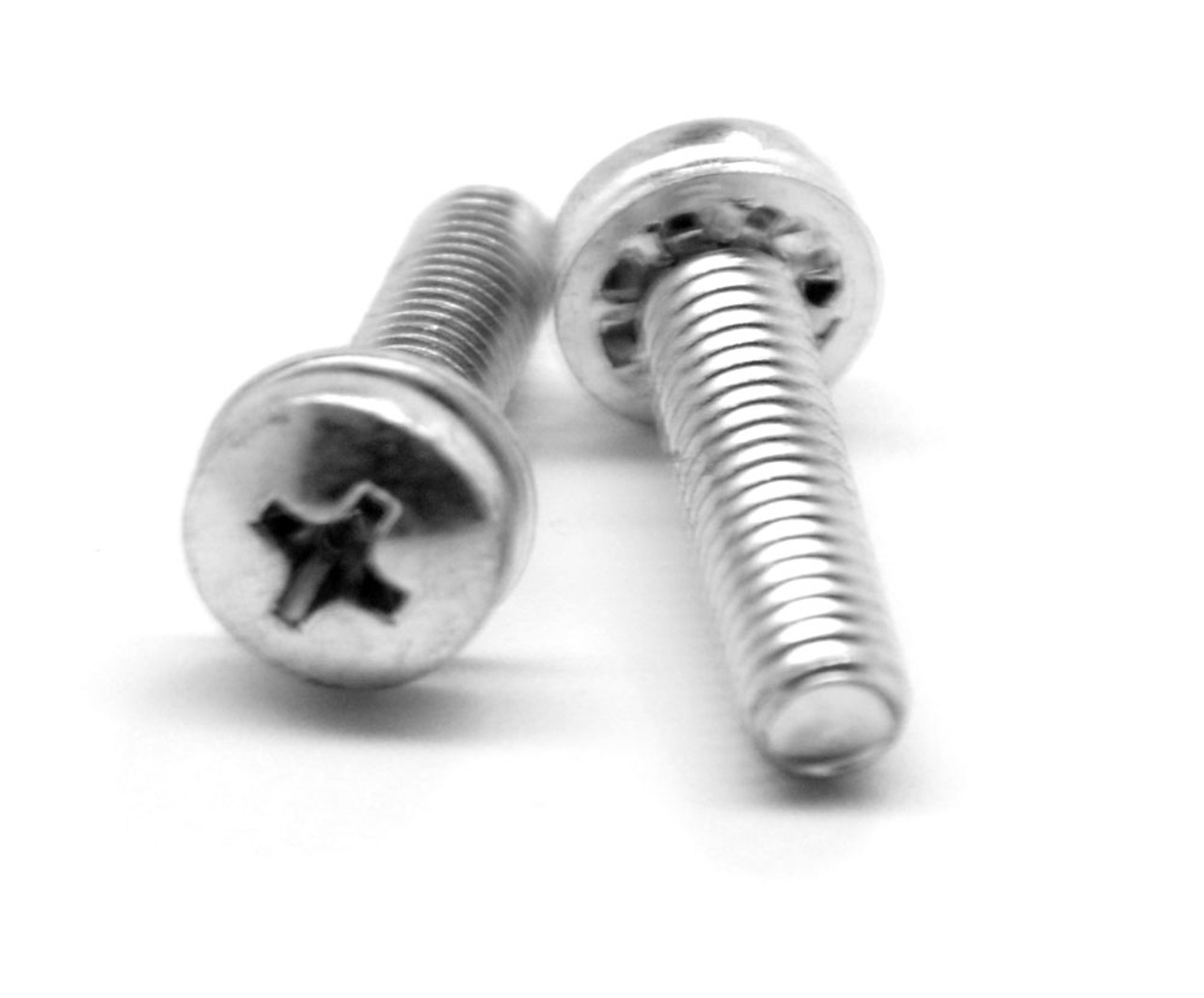 #10-24 x 1/2" (FT) Coarse Thread Machine Screw SEMS Phillips Pan Head Internal Tooth Lockwasher Stainless Steel 18-8