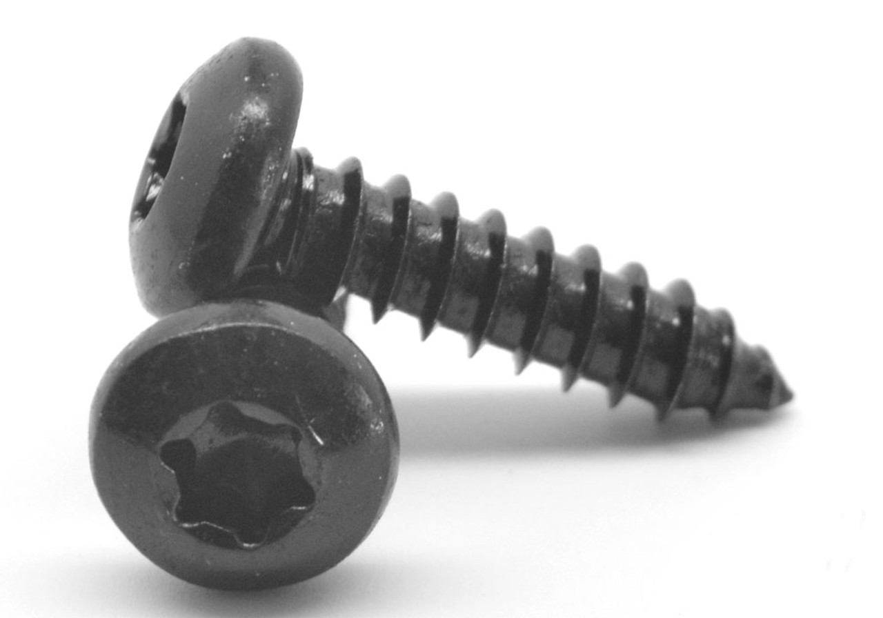 #4-24 x 1/4" (FT) Sheet Metal Screw 6 Lobe Pan Head Type AB Low Carbon Steel Black Zinc Plated