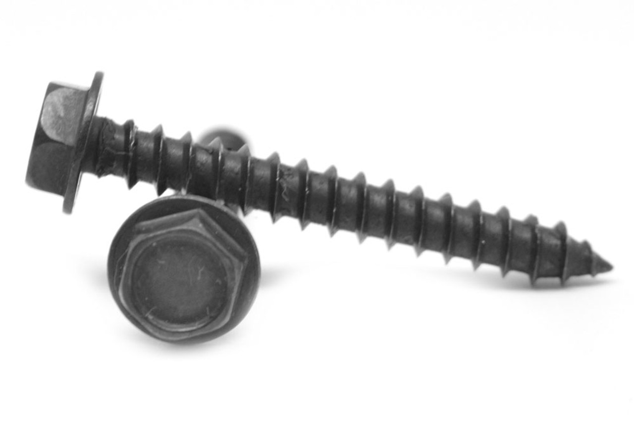#10-16 x 3/4" (FT) Sheet Metal Screw Hex Washer Head Type AB Stainless Steel 18-8 Black Oxide