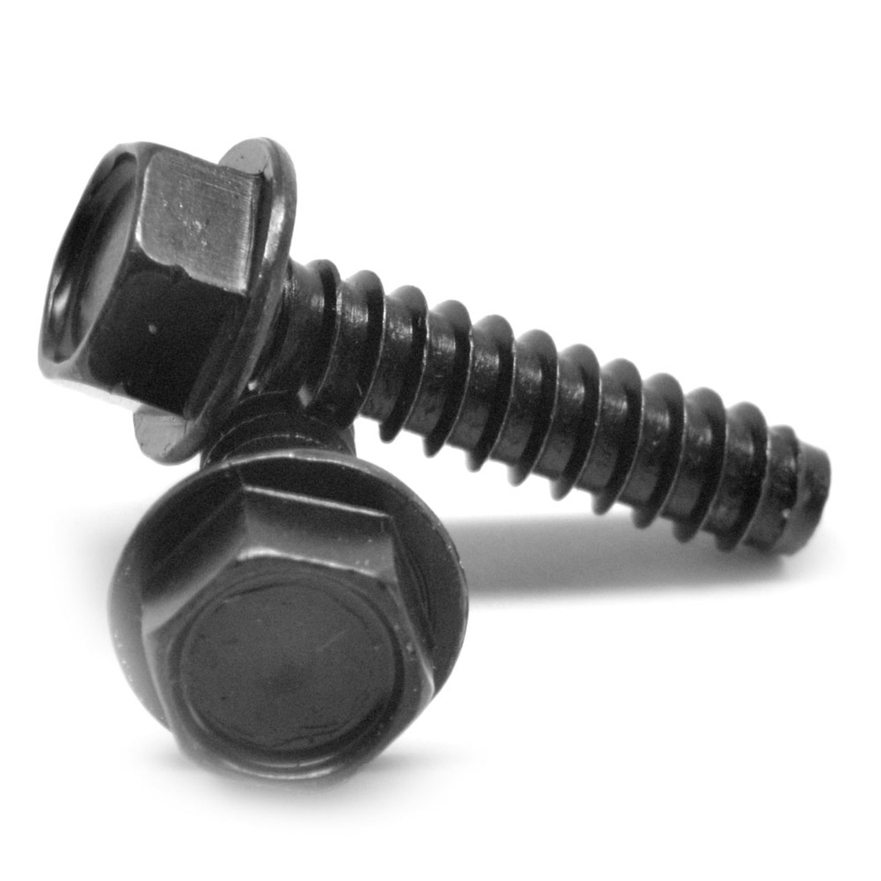 #10-16 x 5/16" (FT) Sheet Metal Screw Hex Washer Head Type B Low Carbon Steel Black Oxide