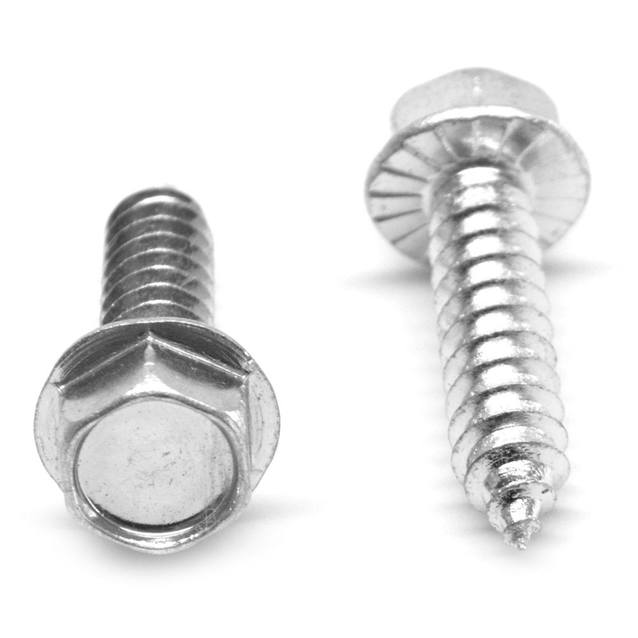 #6-20 x 1/2" (FT) Sheet Metal Screw Hex Washer Head with Serration Type AB Low Carbon Steel Zinc Plated